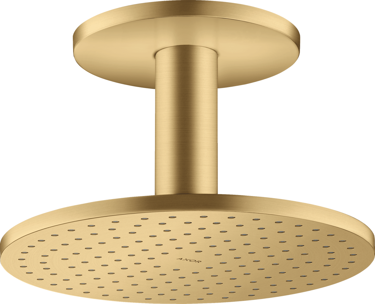Axor ShowerSolutions 1.75 GPM 250 2-Jet Brushed Gold Optic Showerhead With Ceiling Connection