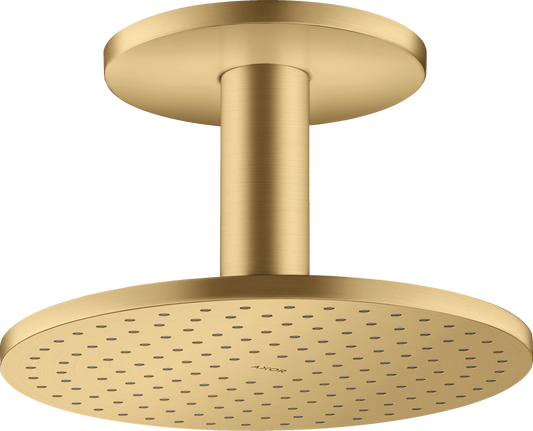 Axor ShowerSolutions 1.75 GPM 250 2-Jet Brushed Gold Optic Showerhead With Ceiling Connection