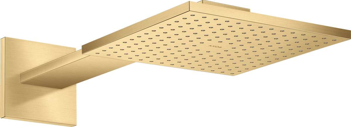 Axor ShowerSolutions 1.75 GPM 250 Square 2-Jet Brushed Gold Optic Showerhead With Showerarm Trim