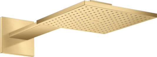 Axor ShowerSolutions 1.75 GPM 250 Square 2-Jet Brushed Gold Optic Showerhead With Showerarm Trim