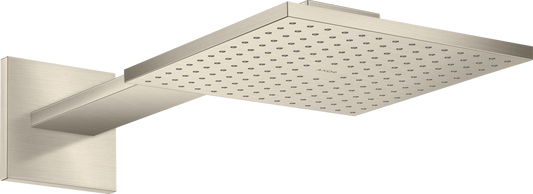 Axor ShowerSolutions 1.75 GPM 250 Square 2-Jet Brushed Nickel Showerhead With Showerarm Trim