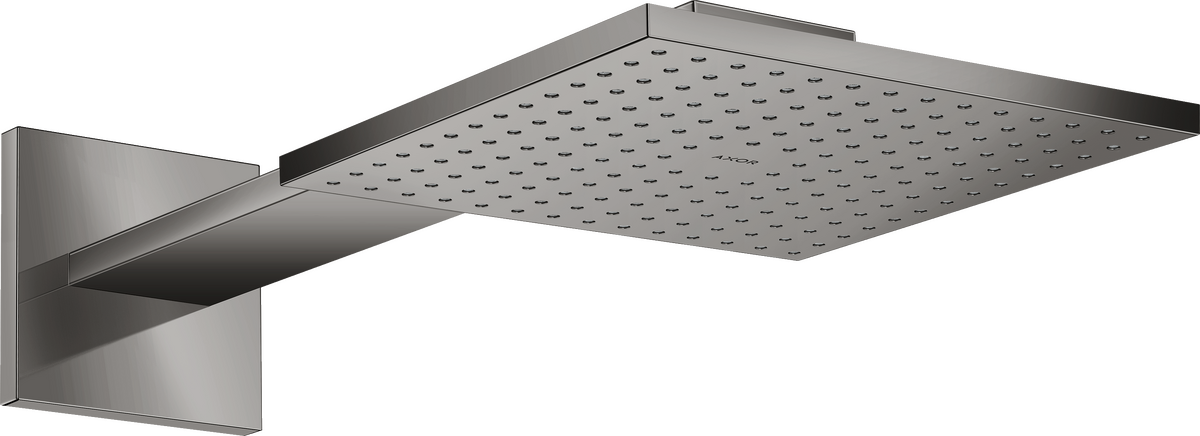 Axor ShowerSolutions 1.75 GPM 250 Square 2-Jet Polished Black Chrome Showerhead With Showerarm Trim