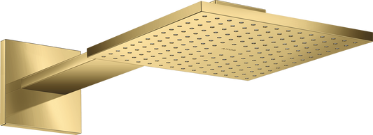 Axor ShowerSolutions 1.75 GPM 250 Square 2-Jet Polished Gold Optic Showerhead With Showerarm Trim