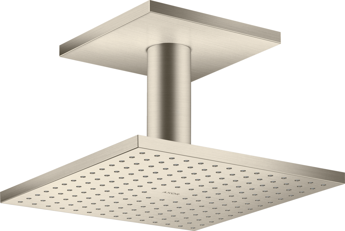 Axor ShowerSolutions 2.5 GPM 250 2-Jet Brushed Nickel Square Showerhead With Ceiling Connection