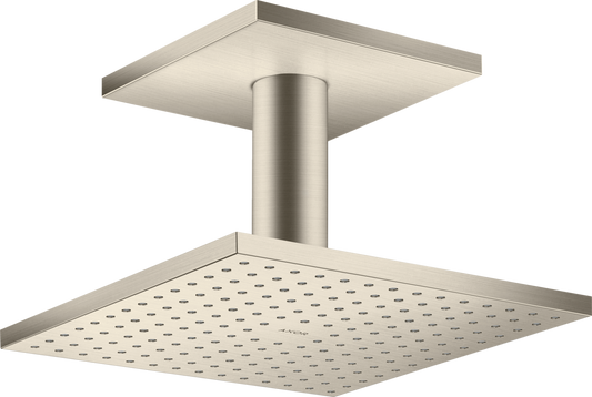 Axor ShowerSolutions 2.5 GPM 250 2-Jet Brushed Nickel Square Showerhead With Ceiling Connection