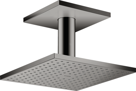 Axor ShowerSolutions 2.5 GPM 250 2-Jet Polished Black Chrome Square Showerhead With Ceiling Connection