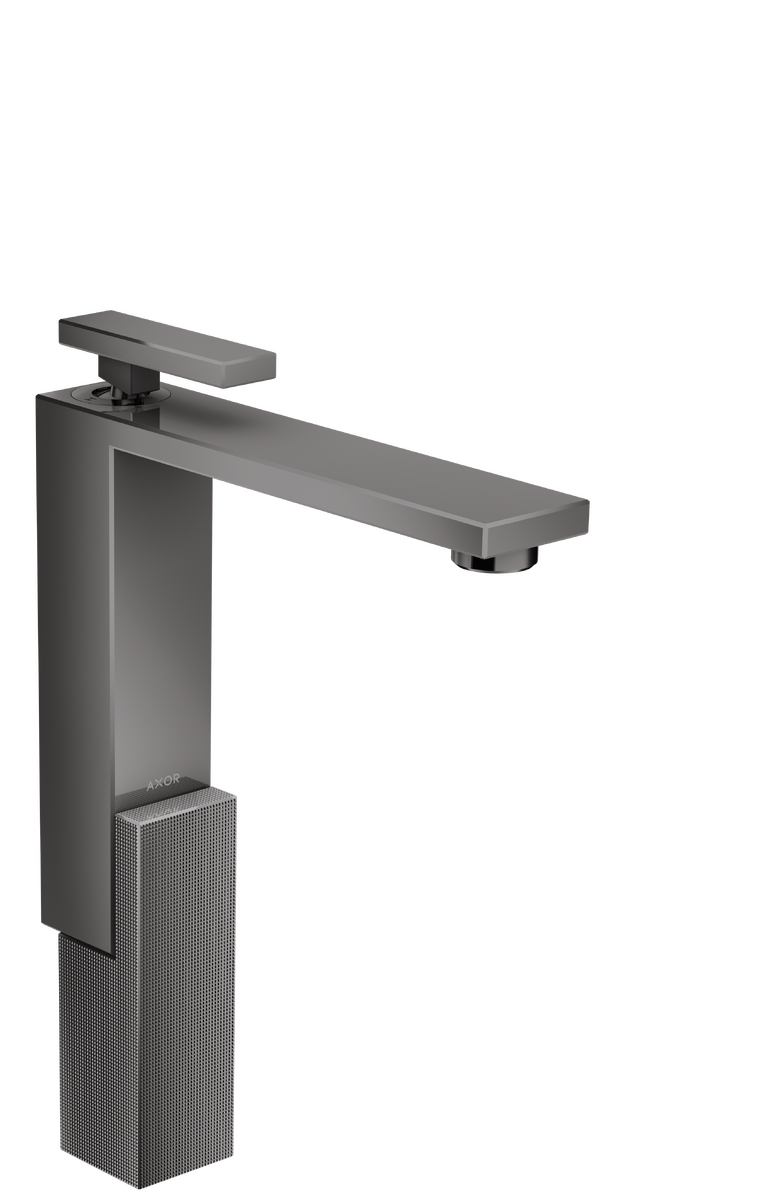 Axor Edge 1.2 GPM 280 Diamond Cut Single Hole Lever Handle Polished Black Chrome Faucet