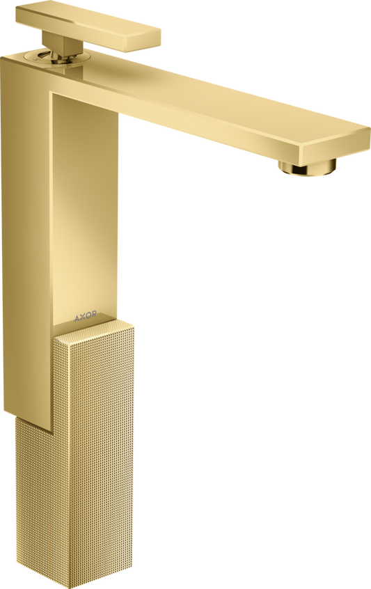 Axor Edge 1.2 GPM 280 Diamond Cut Single Hole Lever Handle Polished Gold Optic Faucet