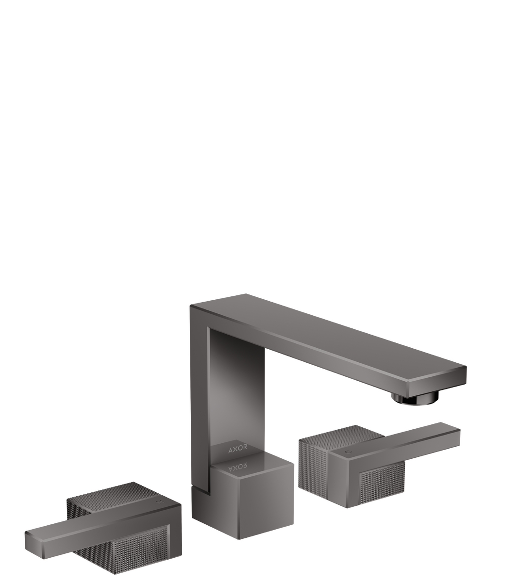 Axor Edge 1.2 GPM 130 Diamond Cut Polished Black Chrome Widespread Faucet