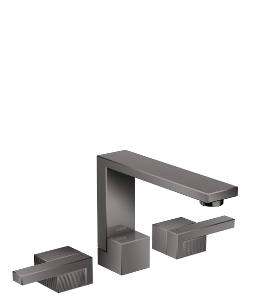 Axor Edge 1.2 GPM 130 Diamond Cut Polished Black Chrome Widespread Faucet