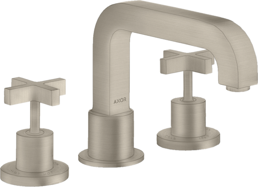 Axor Citterio 5 GPM 3-Hole Cross Handles Brushed Nickel Roman Tub Set Trim