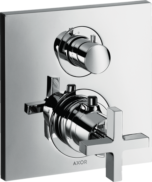 Axor Citterio Cross Handle Chrome Thermostatic Trim With Volume Control