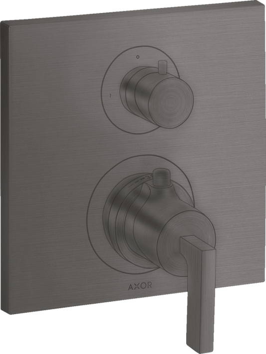 Axor Citterio Lever Handle Volume Control and Diverter Brushed Black Chrome Thermostatic Trim