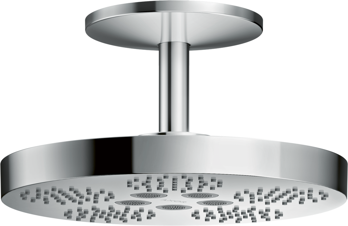 Axor One 11" 1.75 GPM 280 2-Jet Chrome Showerhead With Ceiling Mount Trim