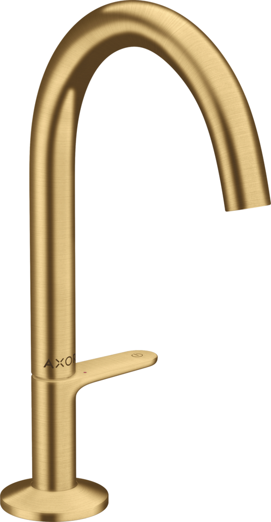 Axor One 1.2 GPM 170 Lever Handles Brushed Gold Optic Widespread Faucet Without Pop-Up Drain