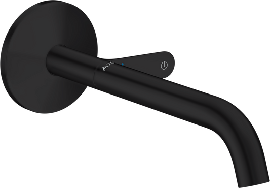 Axor One 1.2 GPM Single-Handle Select Push-Button On/Off Control Matte Black Wall Mounted Faucet
