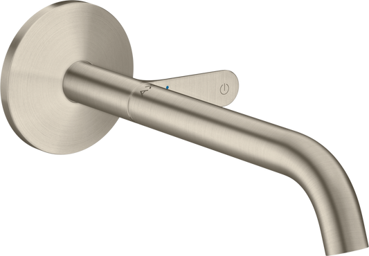 Axor One 1.2 GPM Single-Handle Select Push-Button On/Off Control Brushed Nickel Wall Mounted Faucet