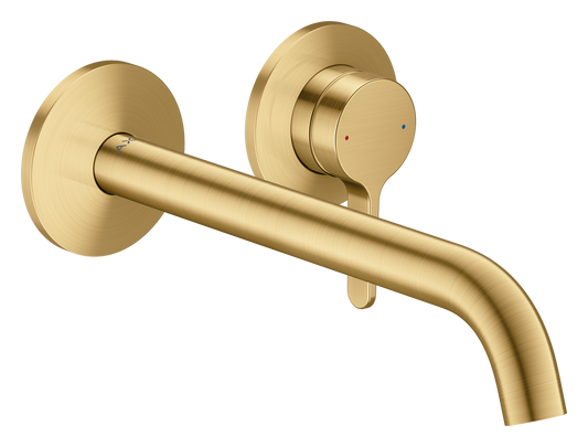 Axor One 1.2 GPM Single Lever Handle Brushed Gold Optic Wall Mounted Faucet