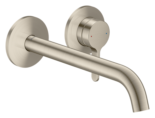Axor One 1.2 GPM Single Lever Handle Brushed Nickel Wall Mounted Faucet