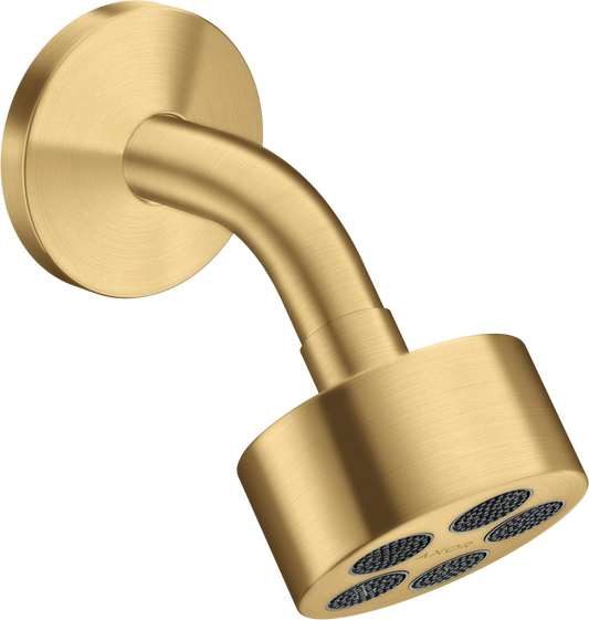 Axor One 2.5 GPM 75 1-Jet Brushed Gold Optic Powder Rain Showerhead