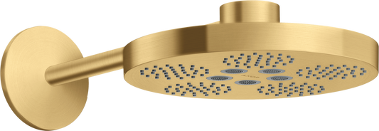 Axor One 2.5 GPM 280 2-Jet Brushed Gold Optic Showerhead With Showerarm Trim