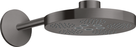 Axor One 2.5 GPM 280 2-Jet Brushed Black Chrome Showerhead With Showerarm Trim