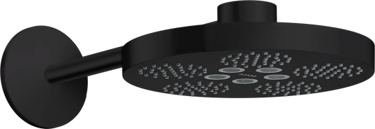 Axor One 2.5 GPM 280 2-Jet Matte Black Chrome Showerhead With Showerarm Trim