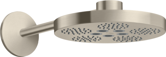Axor One 2.5 GPM 280 2-Jet Brushed Nickel Chrome Showerhead With Showerarm Trim