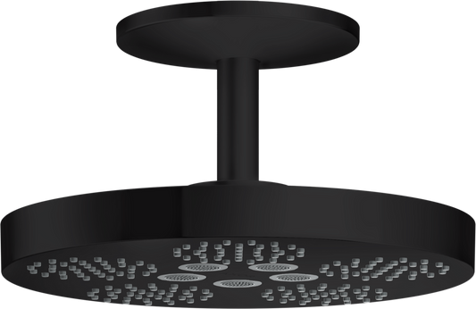 Axor One 11" 2.5 GPM 280 2-Jet Matte Black Showerhead With Ceiling Mount Trim