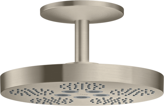 Axor One 11" 1.75 GPM 280 2-Jet Brushed Nickel Showerhead With Ceiling Mount Trim