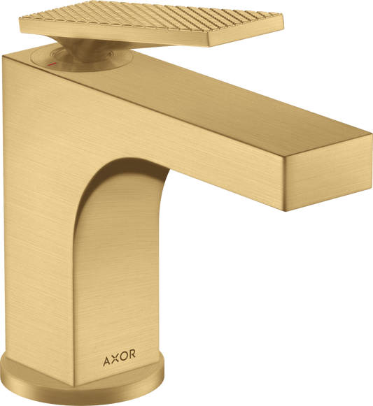 Axor Citterio 1.5 GPM Single Hole Rhombic Cut Brushed Gold Optic Faucet With Pop-Up Drain
