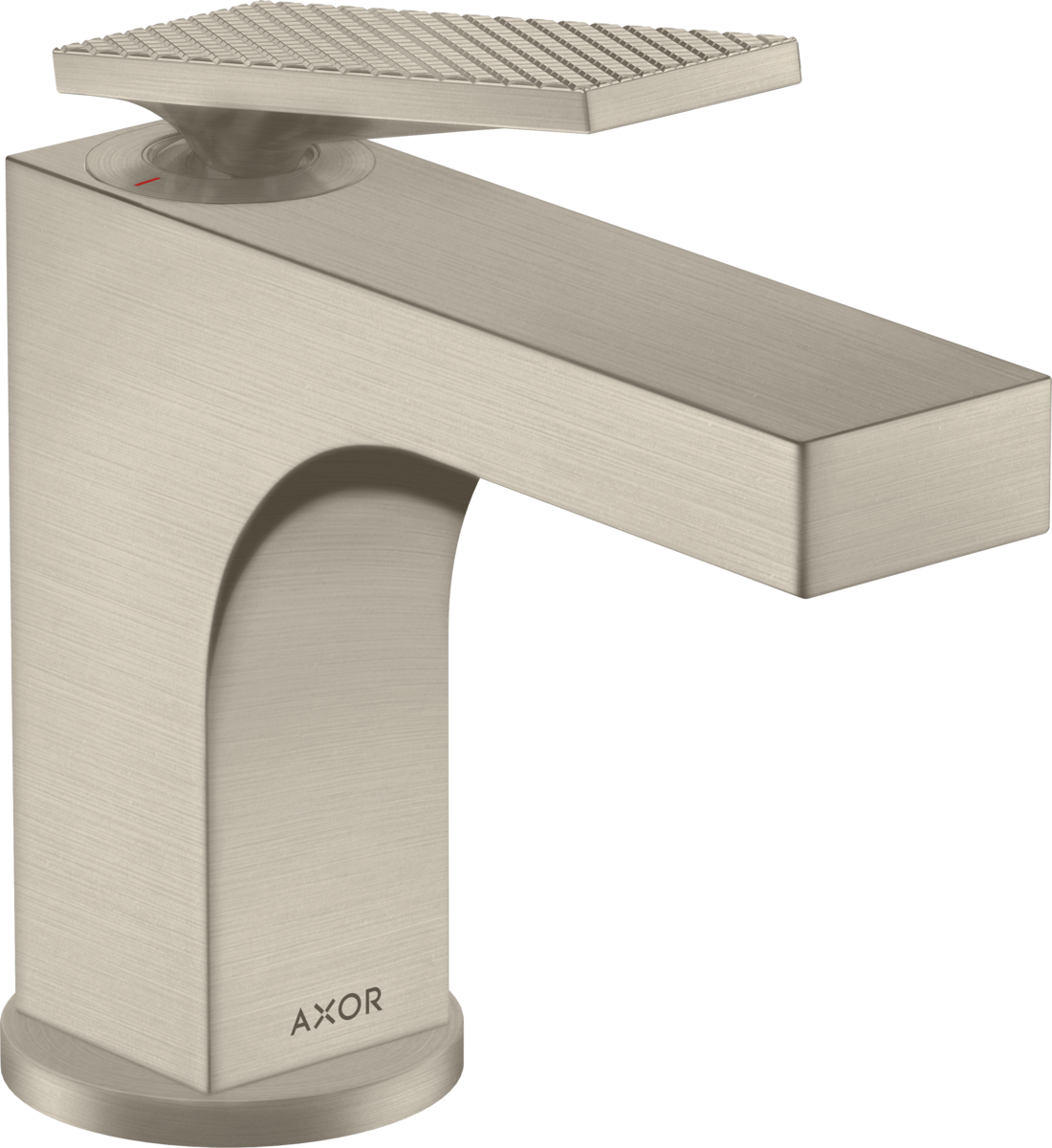 Axor Citterio 1.5 GPM Single Hole Rhombic Cut Brushed Nickel Faucet With Pop-Up Drain