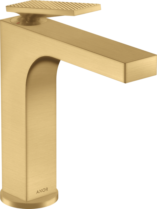 Axor Citterio 1.2 GPM Single Hole Rhombic Cut Brushed Gold Optic Faucet With Pop-Up Drain