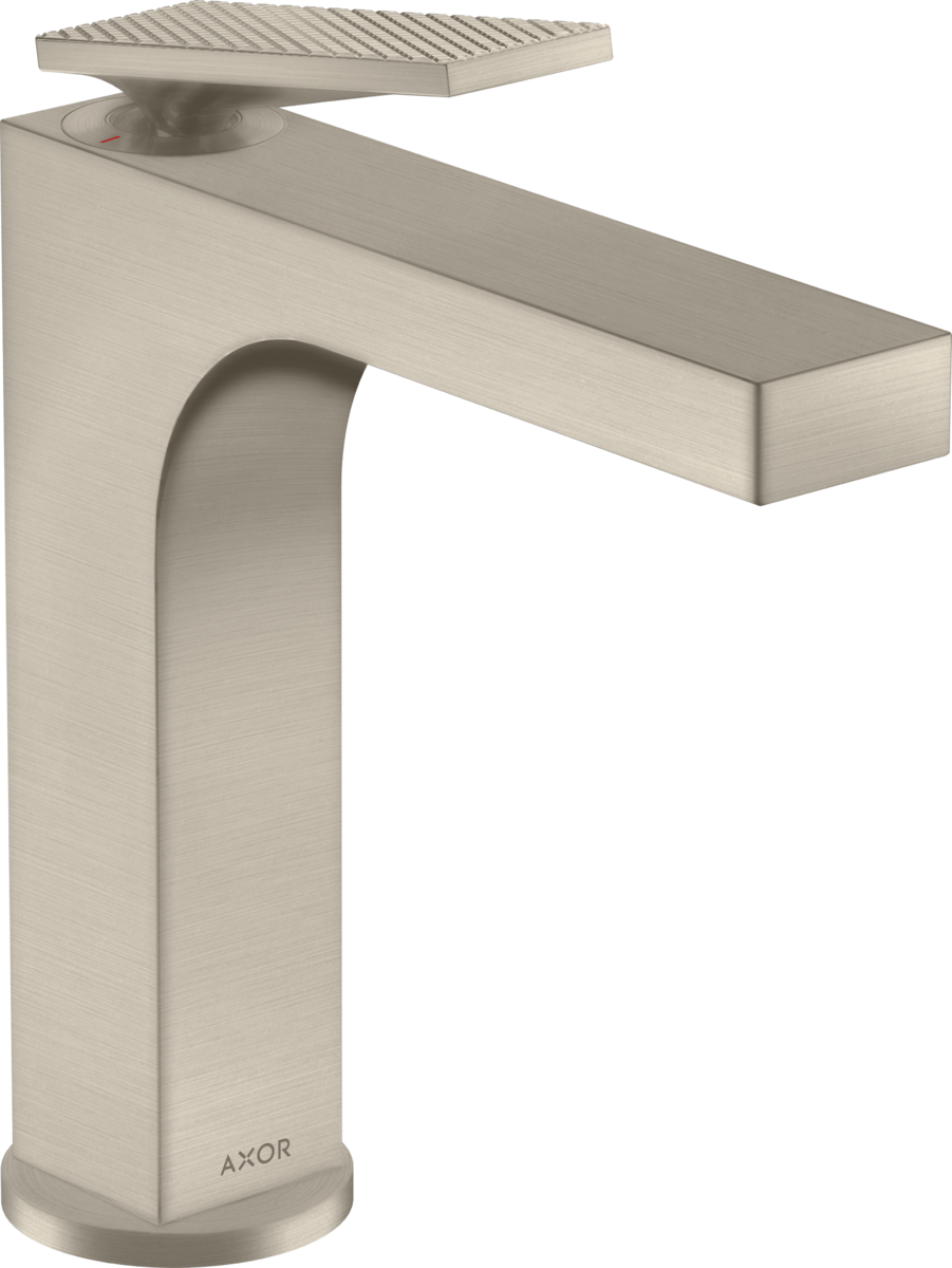 Axor Citterio 1.2 GPM Single Hole Rhombic Cut Brushed Nickel Faucet With Pop-Up Drain