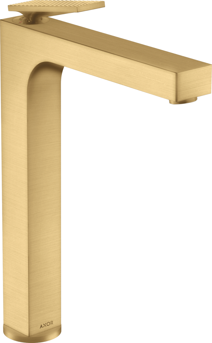 Axor Citterio 1.2 GPM Single Hole 280 Rhombic Cut Brushed Gold Optic Faucet Without Pop-Up Drain