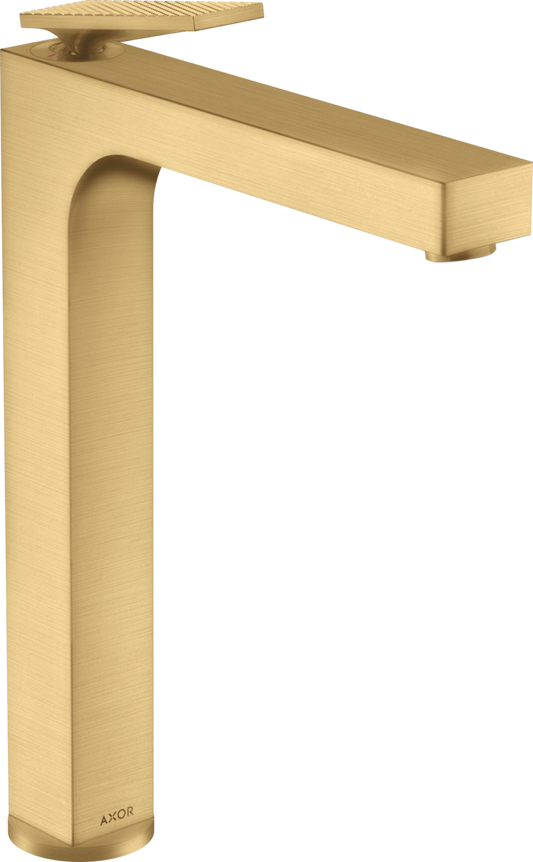 Axor Citterio 1.2 GPM Single Hole 280 Rhombic Cut Brushed Gold Optic Faucet Without Pop-Up Drain