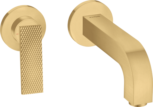 Axor Citterio 1.2 GPM Single Lever Handle Rhombic Cut Brushed Gold Optic Wall Mounted Faucet Trim