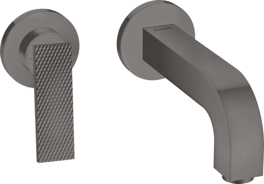 Axor Citterio 1.2 GPM Single Lever Handle Rhombic Cut Brushed Black Chrome Wall Mounted Faucet Trim
