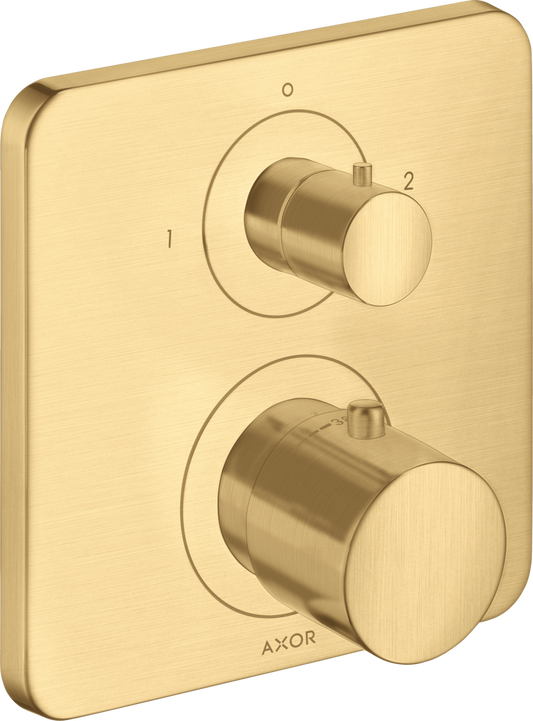 Axor Citterio M Brushed Gold Optic Thermostatic Trim With Volume Control and Diverter