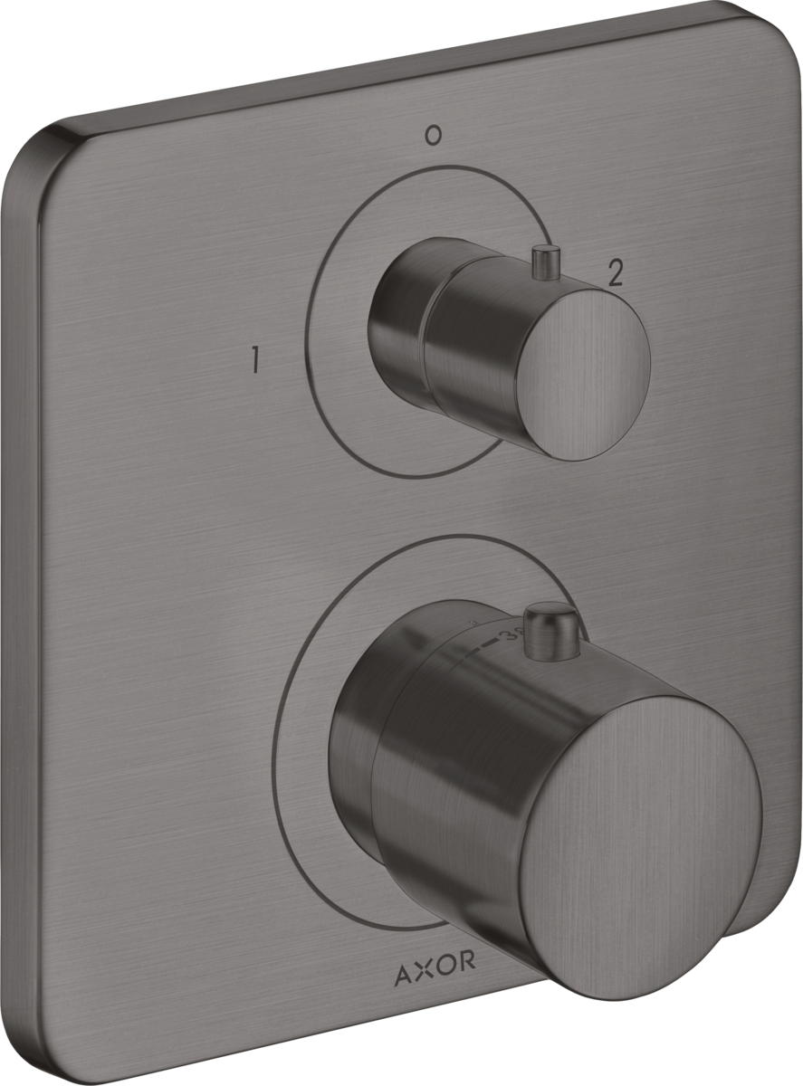Axor Citterio M Brushed Black Chrome Thermostatic Trim With Volume Control and Diverter