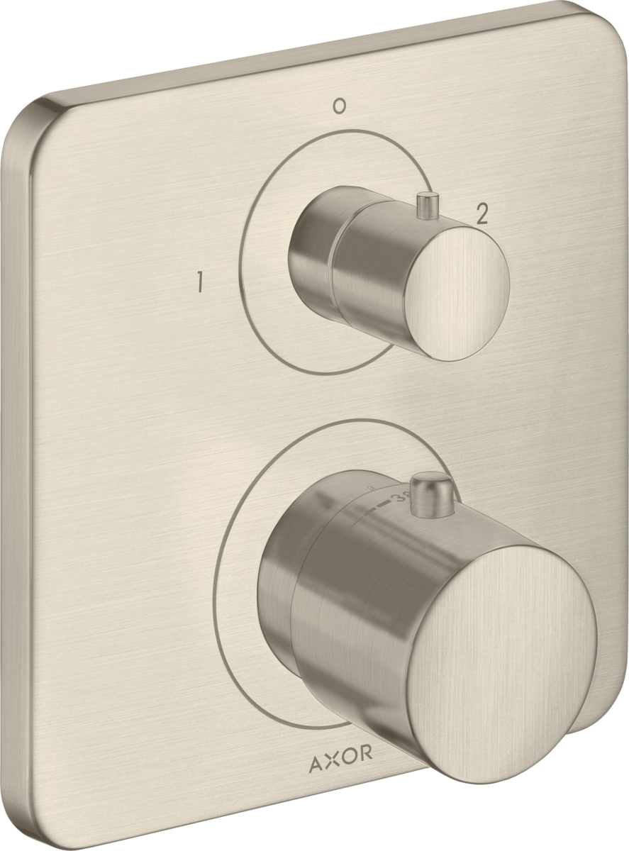 Axor Citterio M Brushed Nickel Thermostatic Trim With Volume Control and Diverter