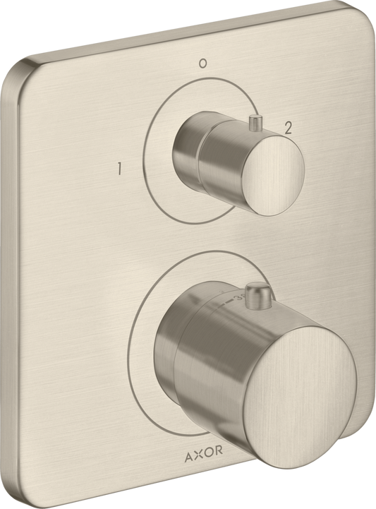 Axor Citterio M Brushed Nickel Thermostatic Trim With Volume Control and Diverter