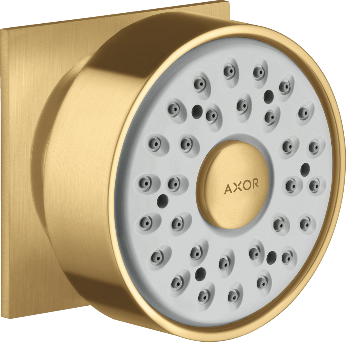 Axor 2.5 GPM Metal Square Brushed Gold Optic Bodyspray