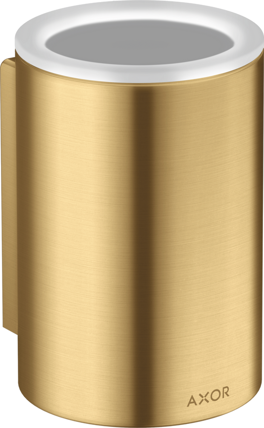 Axor Universal Circular Wall Mounted Brushed Gold Optic Toothbrush Tumbler