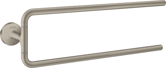 Axor Universal Circular 20" Metal Brushed Nickel Double Towel Bar