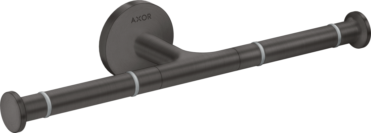 Axor Universal Circular Metal Brushed Black Chrome Wall Mounted Double Toilet Paper Holder