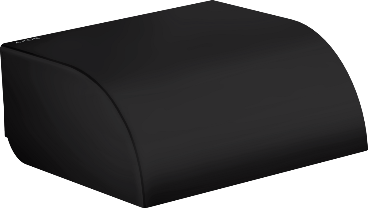 Axor Universal Circular Metal Matte Black Wall Mounted Tissue Roll Holder With Cover
