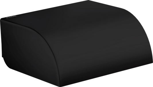 Axor Universal Circular Metal Matte Black Wall Mounted Tissue Roll Holder With Cover