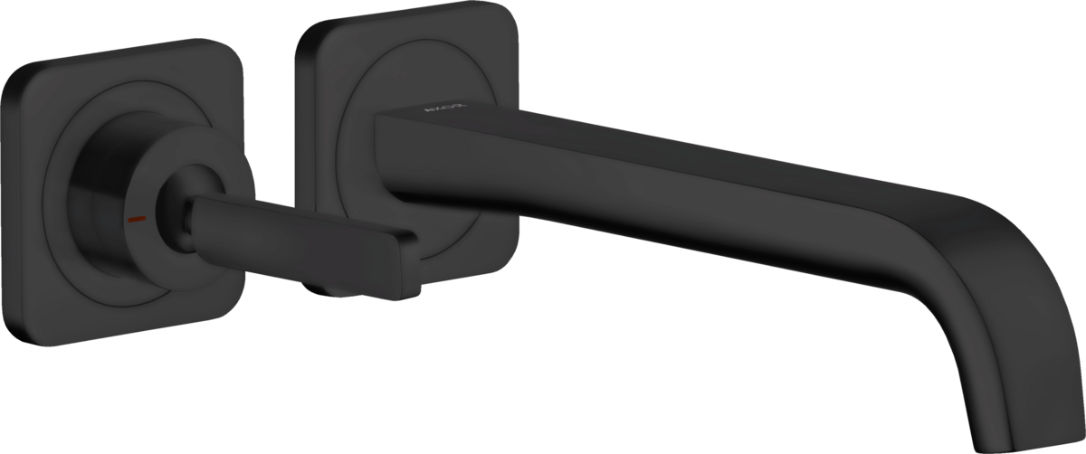 Axor Citterio E 1.2 GPM Single Handle Wall Mounted Matte Black Faucet Trim Without Pop-Up Drain