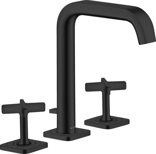 Axor Citterio E 1.2 GPM 170 Cross Handles Matte Black Widespread Faucet With Pop-Up Drain